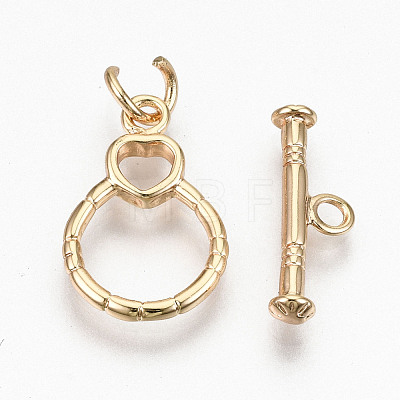 Brass Toggle Clasps KK-N231-218-NF-1