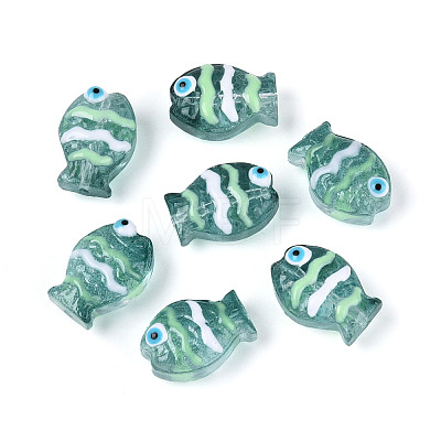 Transparent Glass and Enamel Beads Strands GLAA-T034-01C-1