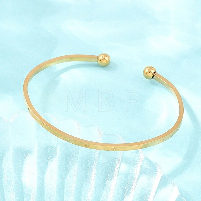 304 Stainless Steel Flat Open Cuff Bangles for Women SA-CBA45D5-26G-1