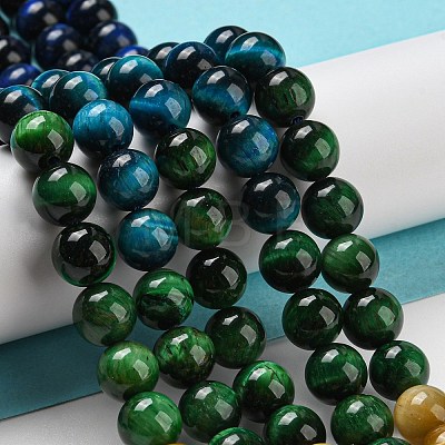 Gradient Color Natural Tiger Eye Beads Strands G-M413-A01-02-1