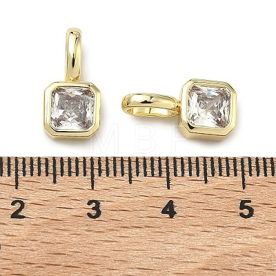 Brass Micro Pave Cubic Zirconia Charms KK-G555-21G-A-1