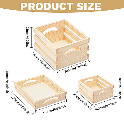 Wooden Storage Wood Nesting Crates CON-WH0092-51-1