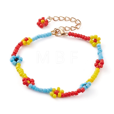 Glass Seed Beads Beaded Bracelets BJEW-JB05907-1