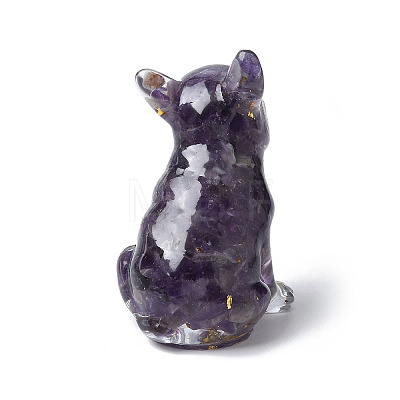 Resin Dog Display Decoration DJEW-P021-C03-1