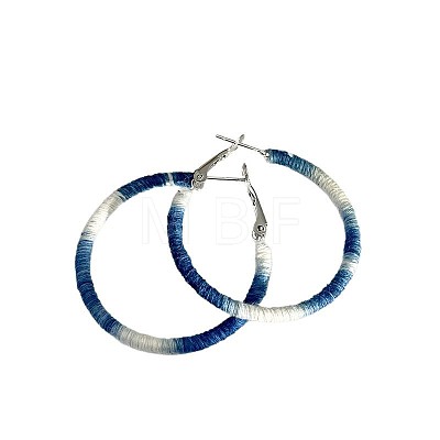 Alloy Polyester Hoop Earrings FS-WGF51EC-01-1