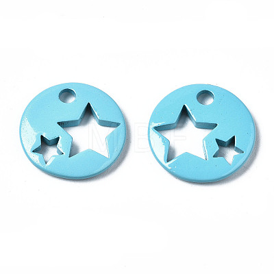 Spray Painted Brass Charms LS-KK-Q252-003D-1