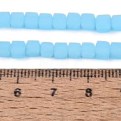 Frosted Imitation Jade Glass Beads Strands GLAA-N072-01A-C03-1