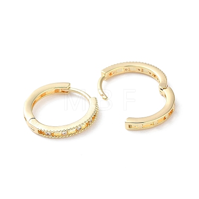 Brass Micro Pave Cubic Zirconia Hoop Earrings EJEW-P259-05G-1