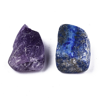 Rough Raw Natural Lapis Lazuli & Amethyst & Quartz Crystal & Green Aventurine & Red Jasper & Rose Quartz & Quartz Beads G-S360-008-1