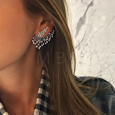 Alloy & Rhinestone Stud Earrings WG885AD-01-1