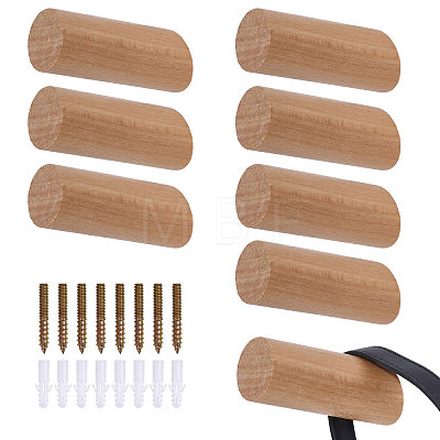 8Sets Column Wood Wall Hooks AJEW-GL0003-35B-1
