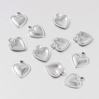 Tarnish Resistant Heart 316 Surgical Stainless Steel Filigree Charms STAS-M258-10-1