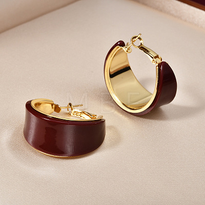 Brass & Acrylic Hoop Earrings FS-WG659A8-02-1