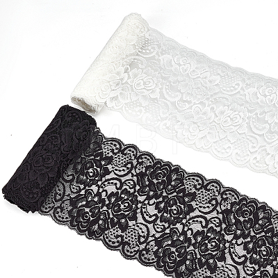 2 Rolls 2 Colors Nylon Lace Trim OCOR-NB0002-68-1