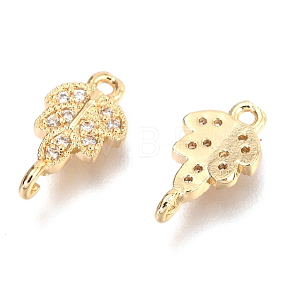 Brass Micro Pave Clear Cubic Zirconia Links Connectors ZIRC-H116-05G-1