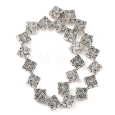 Tibetan Style Rhombus Alloy Bead Strands TIBEB-O007-05-NR-1