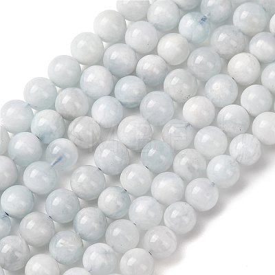 Natural Aquamarine Beads Strands G-R446-8mm-04-01-1
