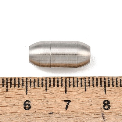 Tarnish Resistant 304 Stainless Steel Matte Surface Magnetic Clasps with Glue-in Ends STAS-O042-A-24-1
