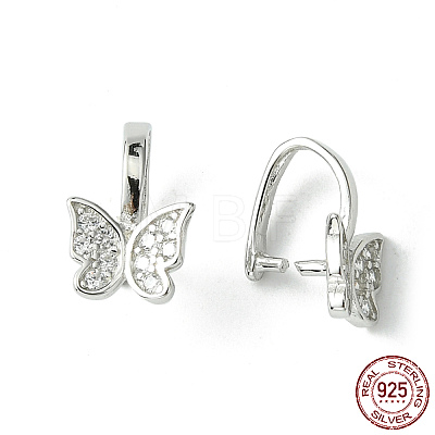 Anti-Tarnish Rhodium Plated 925 Sterling Silver Micro Pave Cubic Zirconia Pendant Bails STER-P034-13P-1