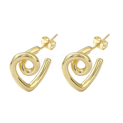Rack Plating Brass Wire Wrap Spiral Stud for Women EJEW-Q780-08G-1