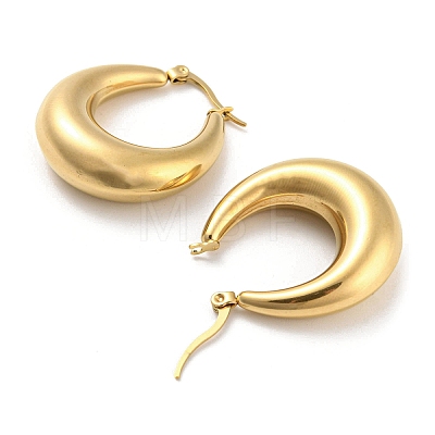 Ion Plating(IP) 304 Stainless Steel Hoop Earrings for Women EJEW-E288-04G-1
