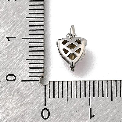 Heart Brass with Glass Charms KK-G525-07P-1