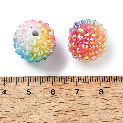 Rainbow AB Resin Rhinestone Beads OACR-D307-06-1