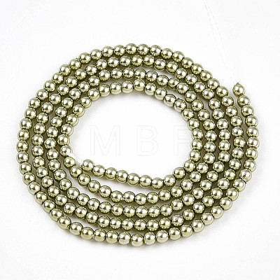 Baking Painted Pearlized Glass Pearl Bead Strands HY-N002-2mm-A07-1