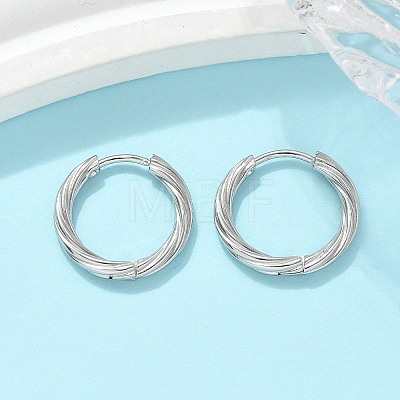 304 Stainless Steel Twist Hoop Earrings for Women LS-EJEW-A130-02B-P-1