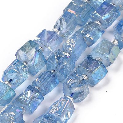 Electroplated Natural Quartz Beads Strands G-G767-02-05-1