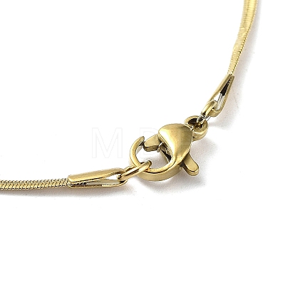 304 Stainless Steel Flat Snake Chain Necklaces for Women NJEW-D058-03G-1