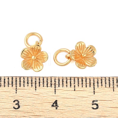 925 Sterling Silver Flower Charms with Jump Rings & 925 Stamp STER-P060-02G-1