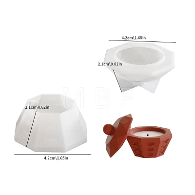 Faceted Octagon DIY Silicone Candle Cup Molds PW-WG8FD61-01-1