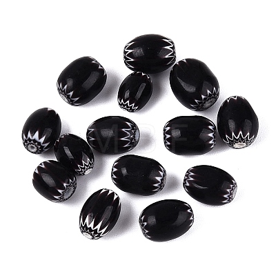 Handmade Millefiori Glass Barrel Beads LA-N002-02B-1