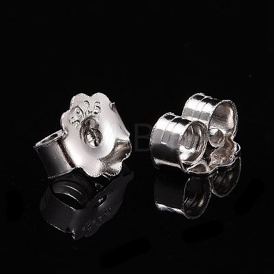 Rhodium Plated 925 Sterling Silver Friction Ear Nuts STER-L063-09P-1