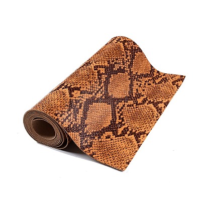 Snakeskin Pattern PU Leather Fabric DIY-XCP0002-54A-1