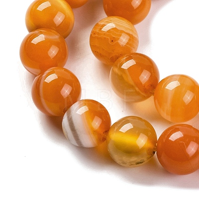 Natural Striped Agate/Banded Agate Beads Strands G-H037-A02-01-1