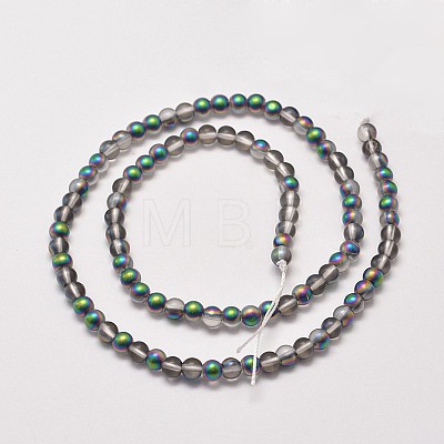 Frosted Electroplate Synthetic Quartz Bead Strands EGLA-J064-8mm-HP01-1