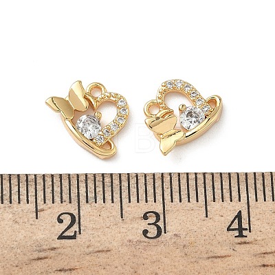 Brass Micro Pave Cubic Zirconia Charms KK-Z136-55G-1