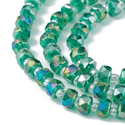 Transparent Electroplate Glass Beads Strands EGLA-F153-AB05-1