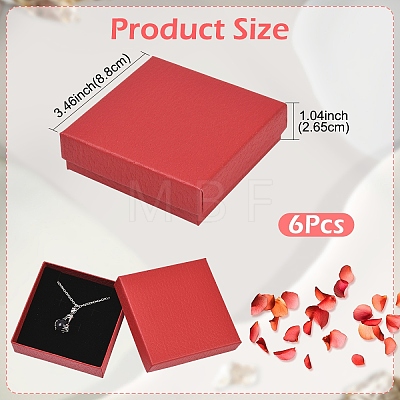 6Pcs Square Cardboard Necklace Box CBOX-YW0001-05B-1