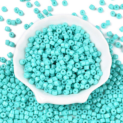 Opaque Baking Paint Glass Seed Beads SEED-T008-02O-1