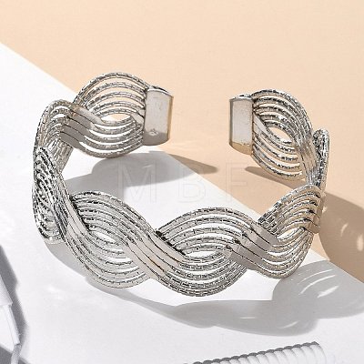 Electrophoresis Iron Cuff Bangles for Women BJEW-M057-02P-1