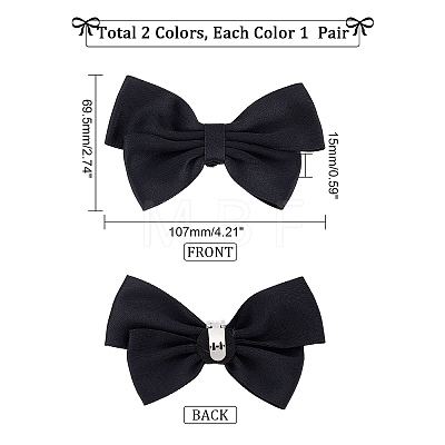   2 Pairs 2 Colors Detachable Bowknot Polyester Ribbon Shoe Decoration AJEW-PH0003-84-1