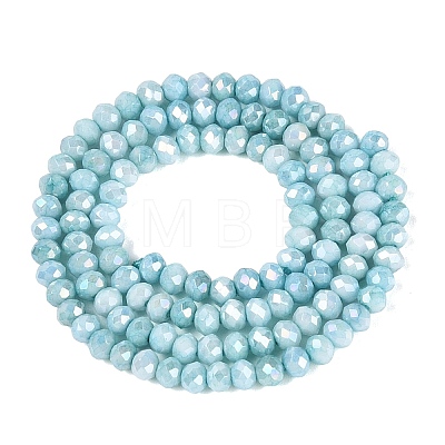 Anti-Tarnish Electroplate Rondelle Glass Beads Strands EGLA-T021-3mm-17-07-1