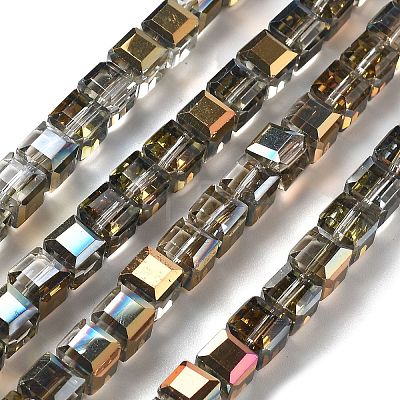 Electroplate Glass Beads Strands EGLA-H108-01A-HP02-1