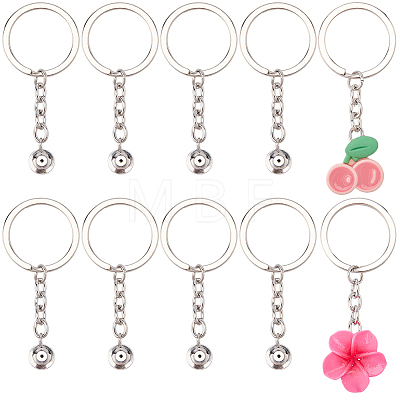10Pcs Iron Split Key Rings FIND-SC0023-65-1