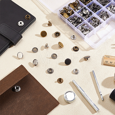 Removable Zinc Alloy Snap Button Sets TOOL-WH0059-126B-1