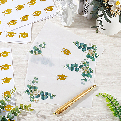 Graduation Caps Gold Foil Self-adhesive Stickers DIY-WH20001-13D-1