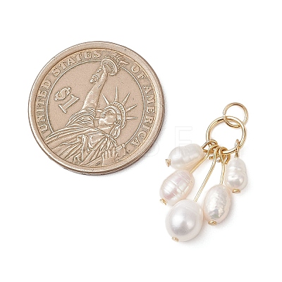 Natural Cultured Freshwater Pearl Rice Beaded Pendants PALLOY-JF04817-1